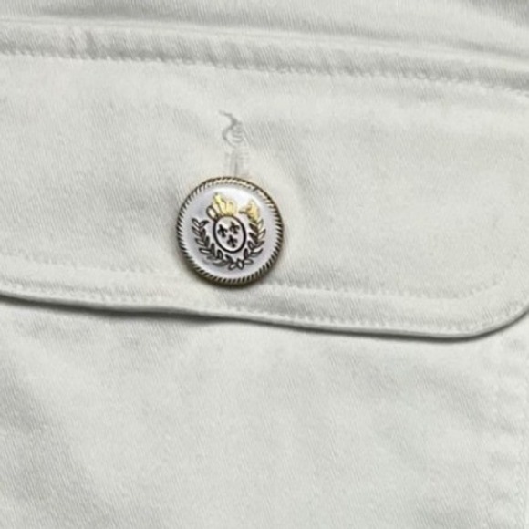 Y2K Cache Womens White Flare Leg Pants Size 8 Coastal Nautical Chic Cotton Retro - Picture 2 of 13